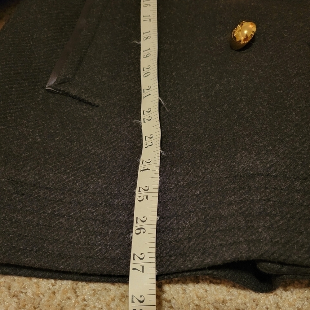 Coach 1941 Double Breasted Wool‎ Pea Coat Women's Size 10 Black w/ Gold Buttons - Picture 9 of 12
